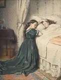 Edith and florence by George Goodwin Kilburne, Watercolour and bodycolour, sold Feb 2025