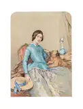 Portrait of jane, countess of aylesford by Octavius Oakley, Watercolour heightened with bodycolour, sold Feb 2025