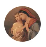 Mother and child by Hespie Forsythe, Pencil and watercolour, painted tondo Variously signed, inscribed and dated 'October, offered Feb 2025