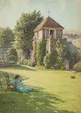 A sussex garden by Edward John Poynter, Watercolour, sold Feb 2025