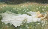 Summer by Walter Crane, Watercolour and bodycolour laid to canvas, sold Feb 2025