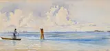Venice from the lagoon by George Howard, 9th Earl of Carlisle, Watercolour with white heightening, sold Feb 2025