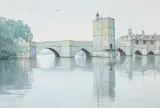 St ives bridge by William Fraser Garden, Watercolour and pencil, sold Feb 2025