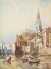 The church of saint pierre by Thomas Shotter Boys, Watercolour heightened with bodycolour, sold Feb 2025