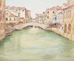 A side canal by Mortimer Luddington Menpes, Watercolour, sold Feb 2025