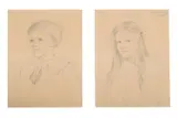 Portraits of jeshurun and christina by George Howard, 9th Earl of Carlisle, Pencil, sold Feb 2025
