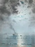 Bon voyage, maritime scene by John Nelson-Drummond, Pastel, sold Feb 2025