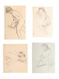 Enriqueta; together with three nude sketches by George Owen Wynne Apperley, drawing, offered Feb 2025