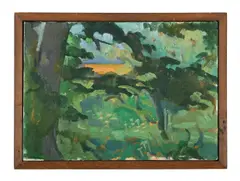 Old orchard at cobbe i by Lawrence Gowing, 1981, Oil on canvas, sold Feb 2025