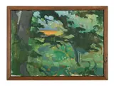 Old orchard at cobbe i by Lawrence Gowing, 1981, Oil on canvas, sold Feb 2025