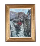 Gondola, riva del vin canal grande by Rosemary M. Lowndes, 1998, Oil on canvas, sold Feb 2025