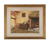 Interno di cucina tavana by Lio Giorgetti, Oil on canvas, offered Feb 2025