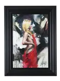 Passionate gaze by Henry Asencio, Oil on board, sold Feb 2025