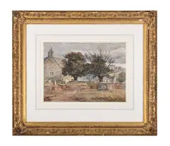 The churchyard, betwys-y-coed by David Cox, Watercolour, pencil and gum arabic, sold Feb 2025