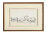On the road between [?] & oldbury - the severn by Agostino Aglio, 1824, Watercolour and pencil, sold Feb 2025