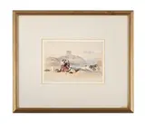 Fisherfolk on a quayside in the highlands by Thomas Miles Richardson, Watercolour and pencil, offered Feb 2025