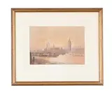 Westminster, view from the thames by Frederick Edward Joseph Goff, Watercolour and pencil, sold Feb 2025