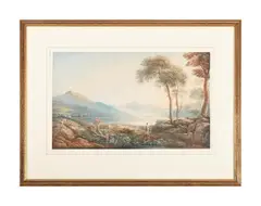 Bala lake and cader idris by John Varley, Watercolour, offered Feb 2025