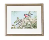 Bullfinches in blossom by Basil Ede, 1957, Watercolour and gouache, sold Feb 2025