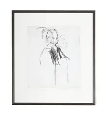 Study for colony room (bruce bernard) by Michael Andrews, Pencil, sold Feb 2025