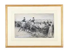 The hunt by George Denholm Armour, Pen, ink, and wash, sold Feb 2025