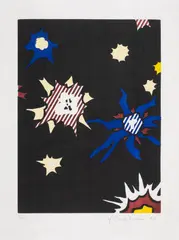 Hüm-Bum! by Roy Lichtenstein, Etching with aquatint printed in colours, sold Feb 2025