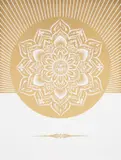 Obey Lotus Diamond by Shepard Fairey, Screenprint in colours with diamond dust, sold Feb 2025