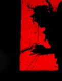 Red Shadow Head by Richard Hambleton, print, sold Feb 2025