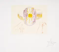 Reflection by Salvador Dalí, Etching with photolithograph printed in colours, sold Feb 2025