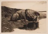 Lion Watering by Herbert Dicksee, print (other), sold Feb 2025