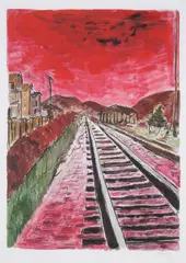 Train Tracks by Bob Dylan, print, offered Feb 2025