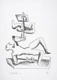 Figure with Guitar by Ossip Zadkine, pencil, sold Feb 2025