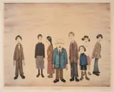 His Family by L. S. Lowry, Offset lithograph printed in colours, sold Feb 2025