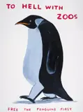 To Hell With Zoos by David Shrigley, Screenprint in colours with varnish overlay, sold Feb 2025