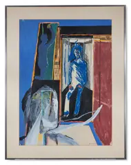 Untitled by Patrick Procktor, Mixed media with collage, sold Jan 2025
