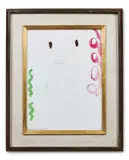 Walking doll by Gloria Vanderbilt, Mixed media on paper, sold Jan 2025