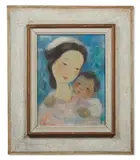 Mother and child by Vũ Cao Đàm, Oil on panel, offered Jan 2025