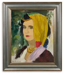 Hungarian gypsy princess by Doris Zinkeisen, Oil on canvas, sold Jan 2025