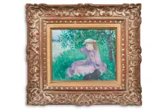 La femme en mauve by François Gall, Oil on canvas, sold Jan 2025