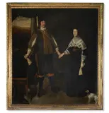 Double portrait of thomas legh the younger with his wife by John Souch Of Chester, 1640, Oil on canvas, offered Jan 2025