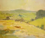 Landscape by Arthur Spooner, oil on board, offered Aug 2025