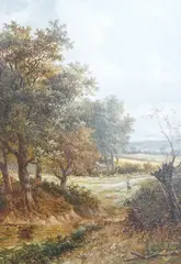 Figure on a country track by Joseph Thors, oil on canvas, sold Aug 2025