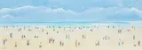 Figures on the beach by Judy Joel, gouache, sold Aug 2025