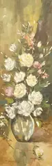 Still life of flowers in a vase by Enrico Zablan, oil on canvas, offered Aug 2025