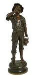 Le petit porteur d by Paul Dubois, bronze, sold Aug 2025