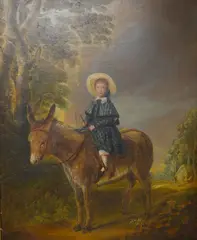 Portrait of a girl on a donkey at Bembridge by John Connell, 1844, oil on canvas, sold Jul 2025