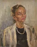 Portrait of Violet Hall by Sylvia Rowley, oil on canvas, sold Jul 2025