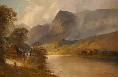 Loch scene by Francis E. Jamieson, oil on canvas, sold Jul 2025