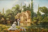 River scene by Alan Fearnley, oil on canvas, sold Jul 2025