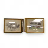 Hunting scenes by Finch Mason, ink, sold Jul 2025
